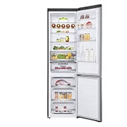 LG 2.03M 384L Kombinerad kyl/frys(Shiny Steel) - Energiklass E, Door Cooling™ och Smart Diagnosis™ med Wi-Fi, GBB72PZDMN