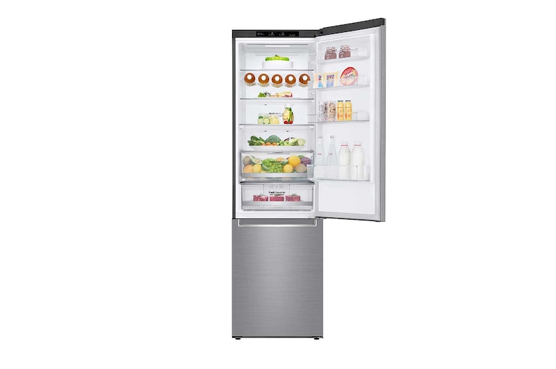 LG 2.03M 384L Kombinerad kyl/frys(Shiny Steel) - Energiklass D, Door Cooling™, GBB72PZEFN