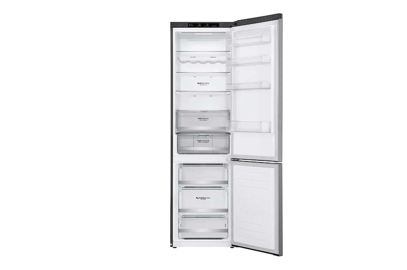 LG 2.03M 384L Kombinerad kyl/frys(Shiny Steel) - Energiklass D, Door Cooling™, GBB72PZEFN