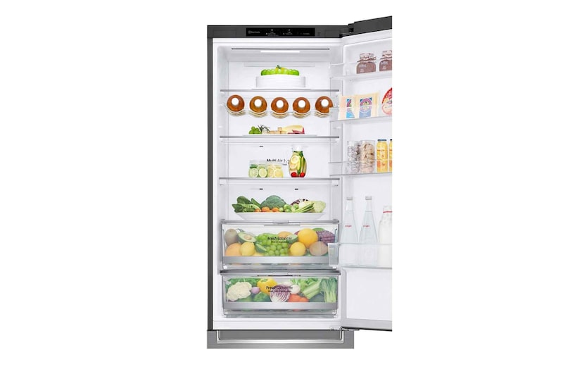 LG 2.03M 384L Kombinerad kyl/frys(Shiny Steel) - Energiklass D, Door Cooling™, GBB72PZEGN