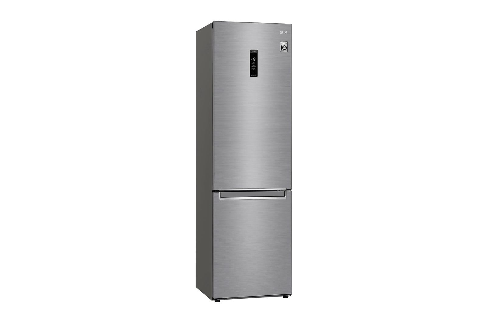 LG 2.03M 384L Kombinerad kyl/frys(Shiny Steel) - Energiklass D, Door Cooling™ och Smart Diagnosis™ med Wi-Fi, GBB72PZUGN