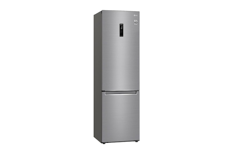 LG 2.03M 384L Kombinerad kyl/frys(Shiny Steel) - Energiklass D, Door Cooling™ och Smart Diagnosis™ med Wi-Fi, GBB72PZUGN
