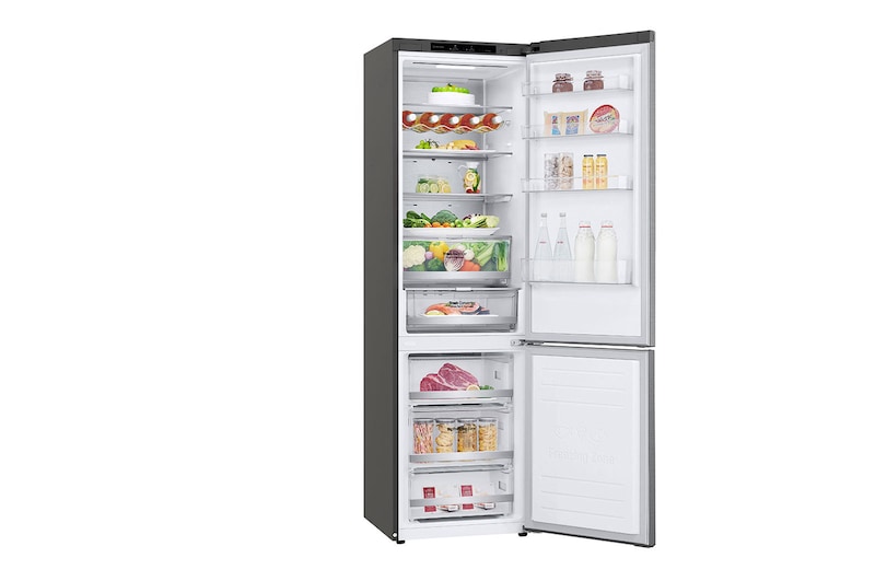 LG 2.03M 384L Kombinerad kyl/frys(Shiny Steel) - Energiklass D, Door Cooling™ och Smart Diagnosis™ , GBB72PZVGN