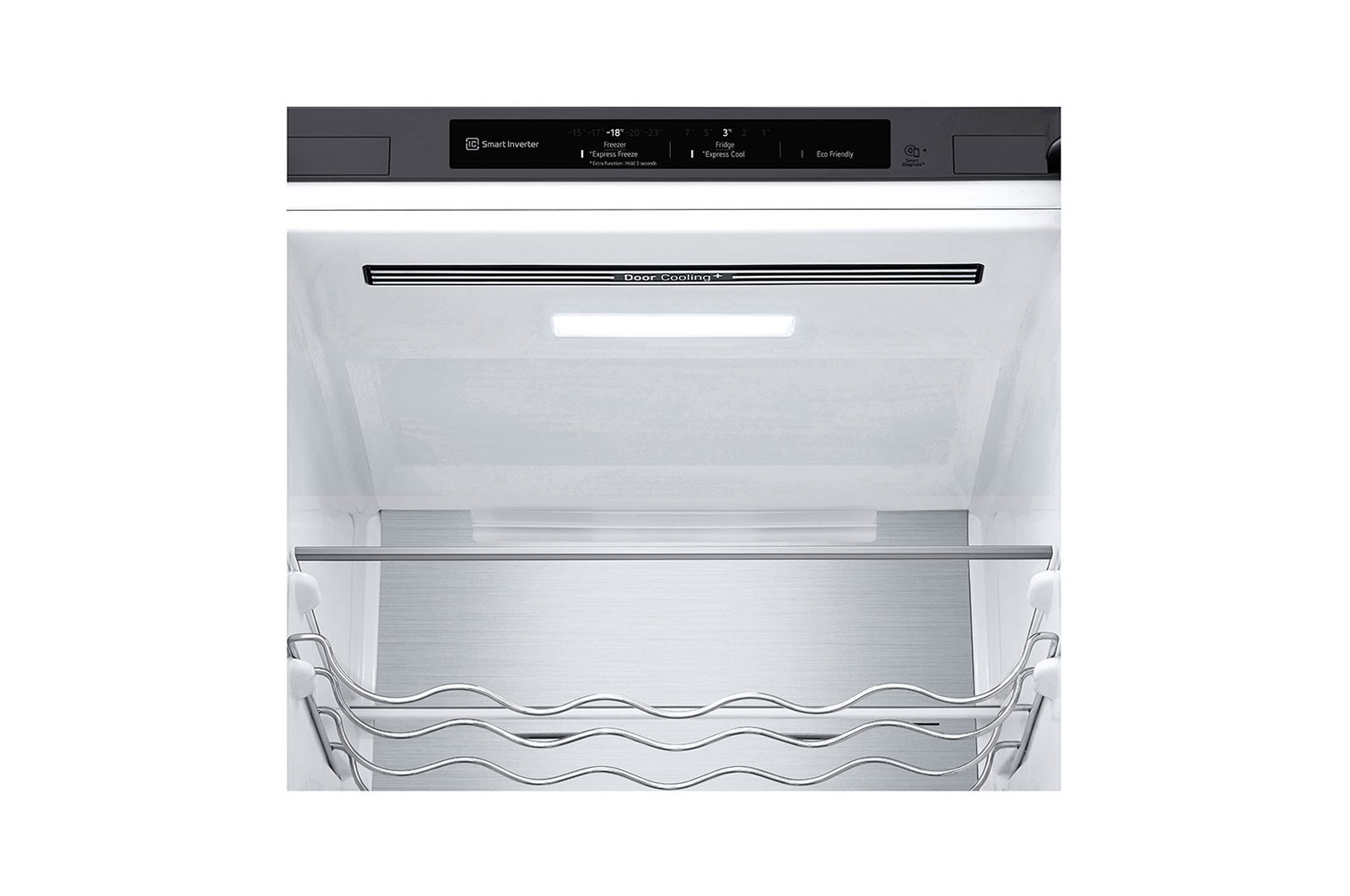 LG 2.03M 384L Kombinerad kyl/frys(Shiny Steel) - Energiklass D, Door Cooling™ och Smart Diagnosis™ , GBB72PZVGN