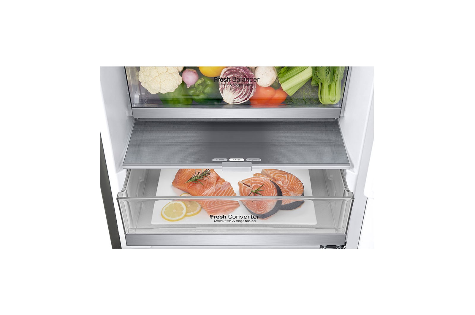 LG 2.03M 384L Kombinerad kyl/frys(Shiny Steel) - Energiklass D, Door Cooling™ och Smart Diagnosis™ , GBB72PZVGN