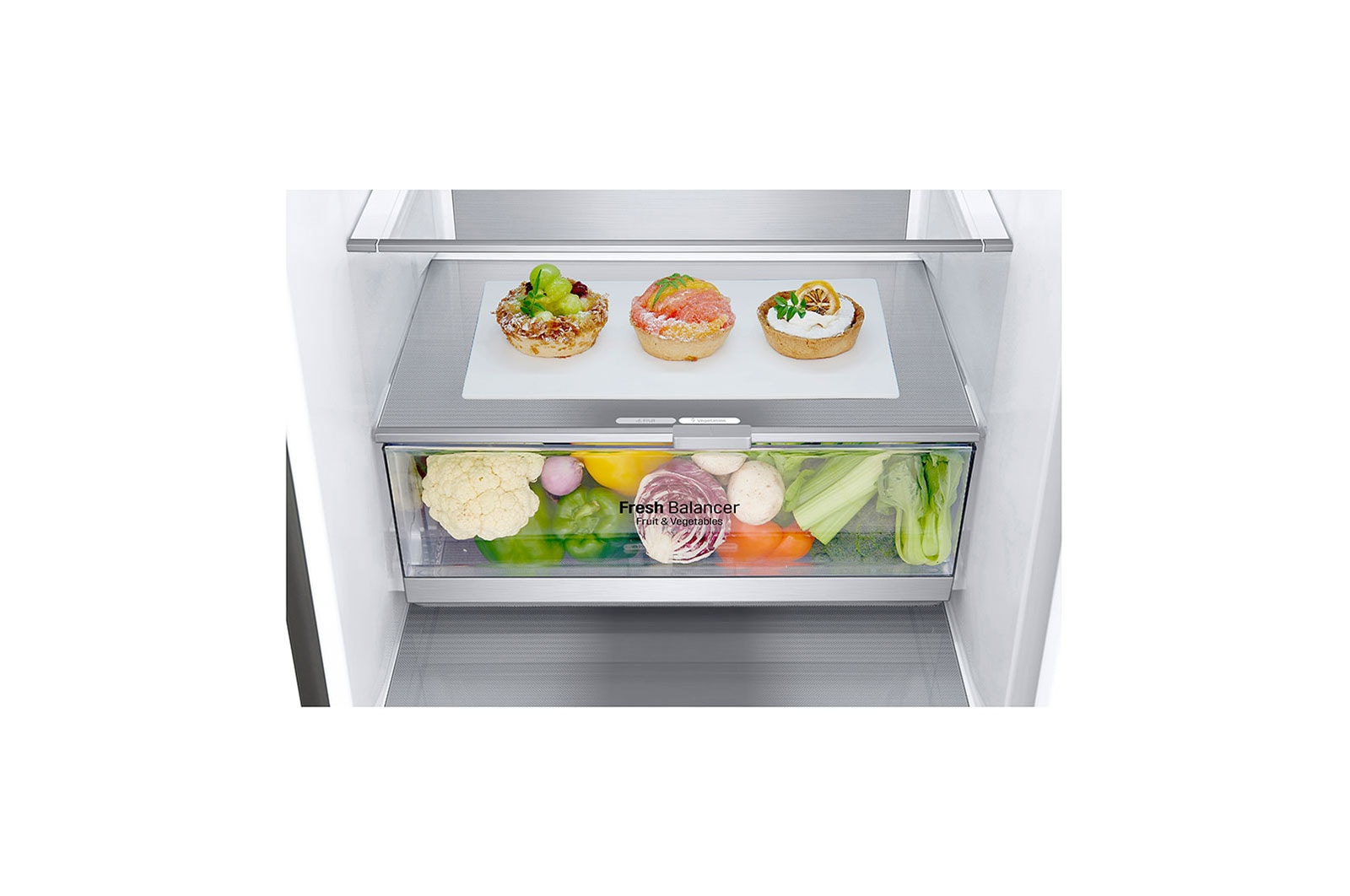 LG 2.03M 384L Kombinerad kyl/frys(Shiny Steel) - Energiklass D, Door Cooling™ och Smart Diagnosis™ , GBB72PZVGN