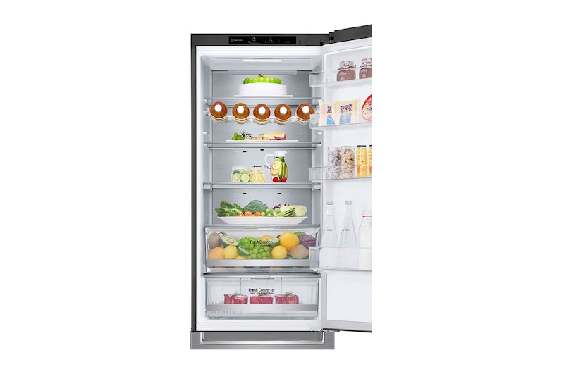 LG 2.03M 384L Kombinerad kyl/frys(Shiny Steel) - Energiklass D, Door Cooling™ och Smart Diagnosis™ , GBB72PZVGN