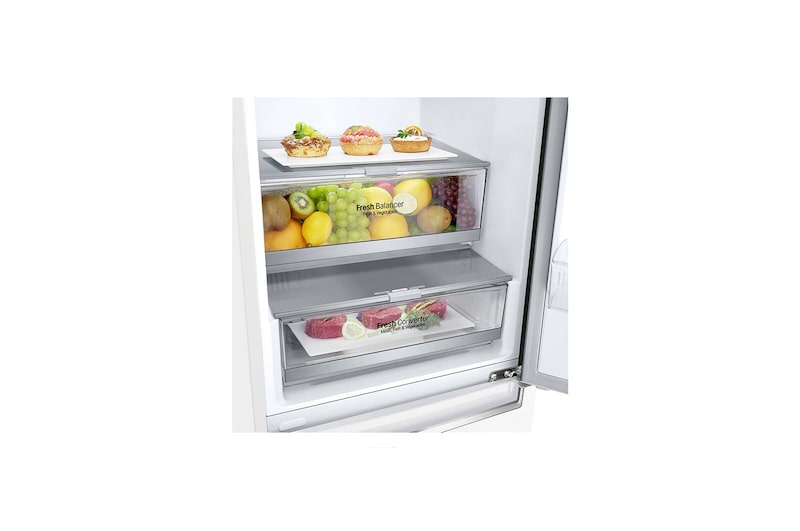 LG 2.03M 384L Kombinerad kyl/frys(Vit) - Energiklass E, Door Cooling™ och Smart Diagnosis™ med Wi-Fi, GBB72SWDMN