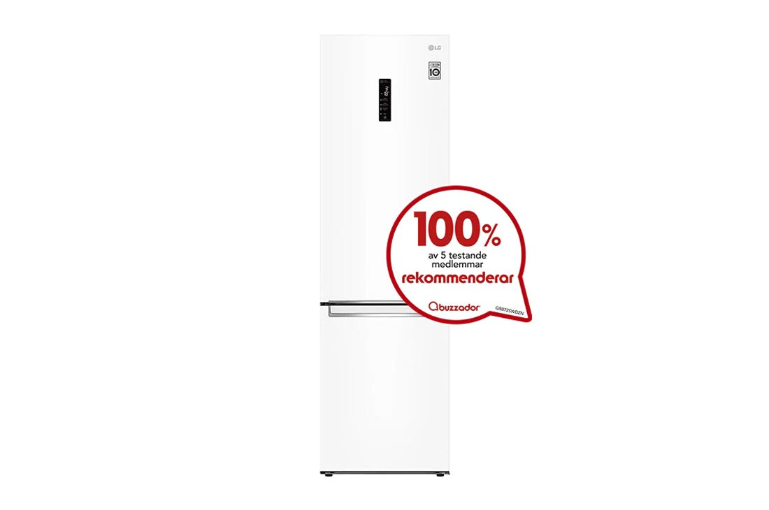 LG 2.03M 384L Kombinerad kyl/frys(Vit) - Energiklass E, Door Cooling™ och Smart Diagnosis™ med Wi-Fi, GBB72SWDMN