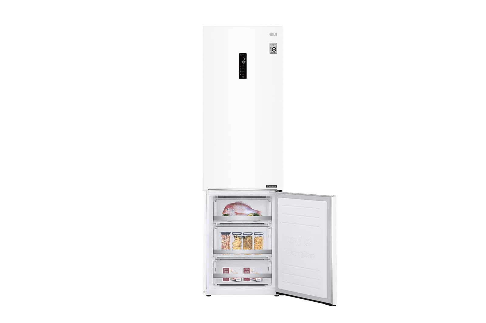 LG 2.03M 384L Kombinerad kyl/frys(Vit) - Energiklass E, Door Cooling™ och Smart Diagnosis™ med Wi-Fi, GBB72SWDZN
