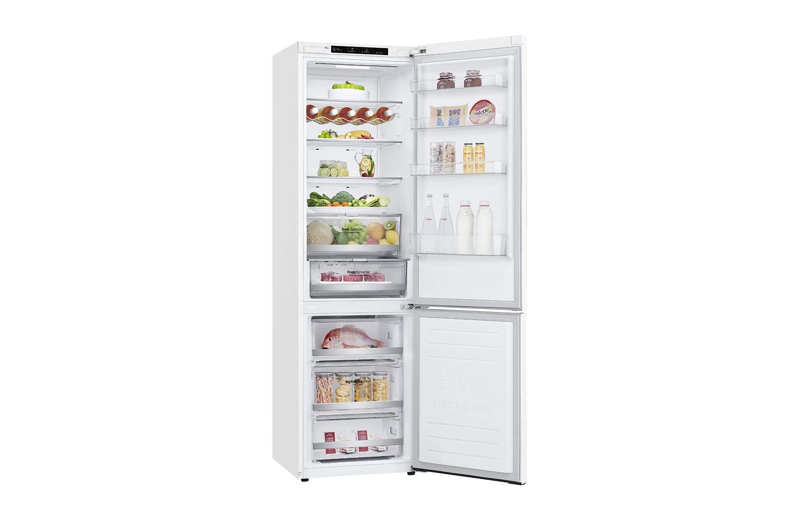LG 2.03M 384L Kombinerad kyl/frys(Vit) - Energiklass D, Door Cooling™, GBB72SWEFN