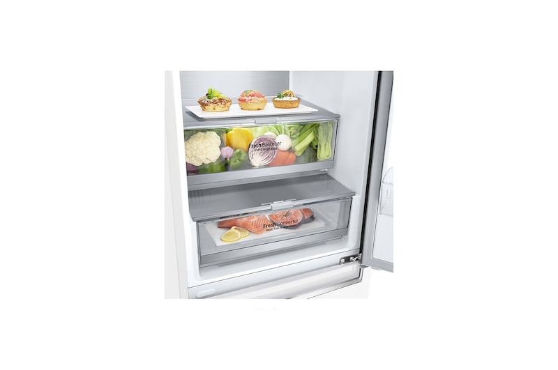 LG 2.03M 384L Kombinerad kyl/frys(Vit) - Energiklass D, Door Cooling™, GBB72SWVFN