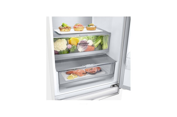 LG 2.03M 384L Kombinerad kyl/frys(Vit) - Energiklass D, Door Cooling™, GBB72SWVGN