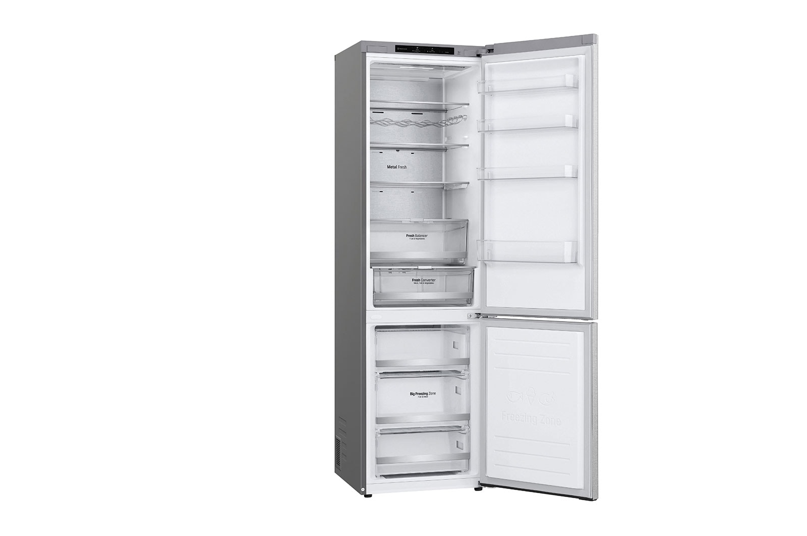 LG 2.03M 381L Kombinerad kyl/frys(Metal Sorbet) - Energiklass A (A-20%), Nature Fresh, Door Cooling⁺™ och Smart Diagnosis™ , GBB92MBB3P