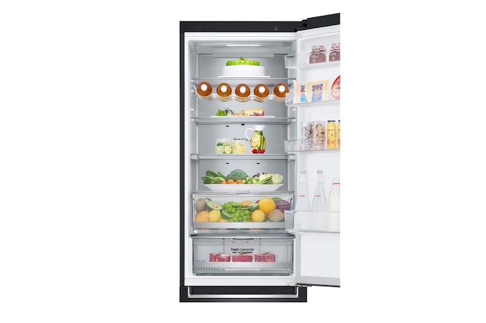 LG 2.03M 384L Kombinerad kyl/frys(Matte Black) - Energiklass B, Door Cooling™ och Smart Diagnosis™ med Wi-Fi, GBB92MCABP