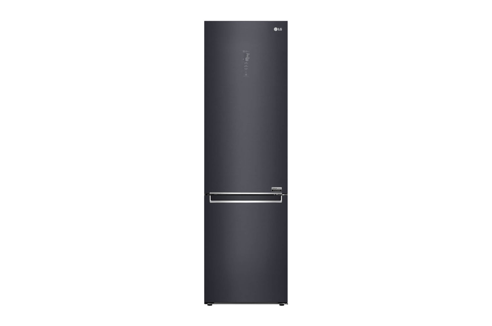 Vy framifrån av 2.03M 384L Kombinerad kyl/frys(Matte Black) - Energiklass D, Door Cooling™ och Smart Diagnosis™ med Wi-Fi GBB92MCAXP