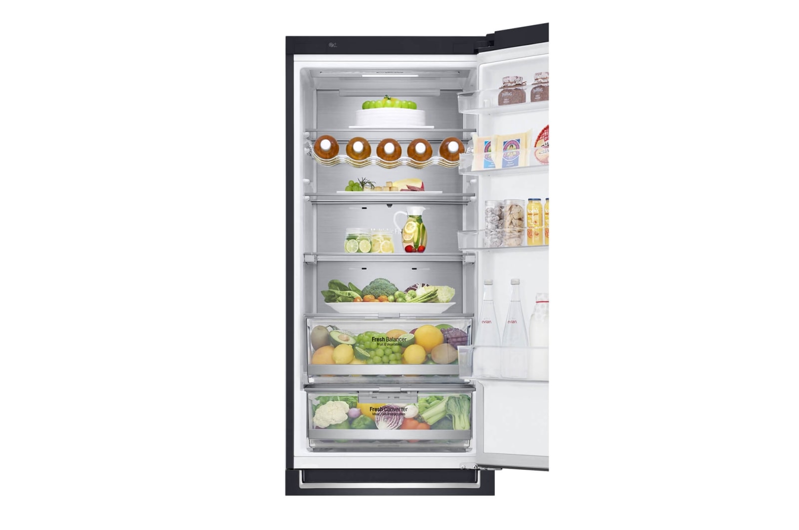 LG 2.03M 384L Kombinerad kyl/frys(Matte Black) - Energiklass D, Door Cooling™ och Smart Diagnosis™ med Wi-Fi, GBB92MCAXP