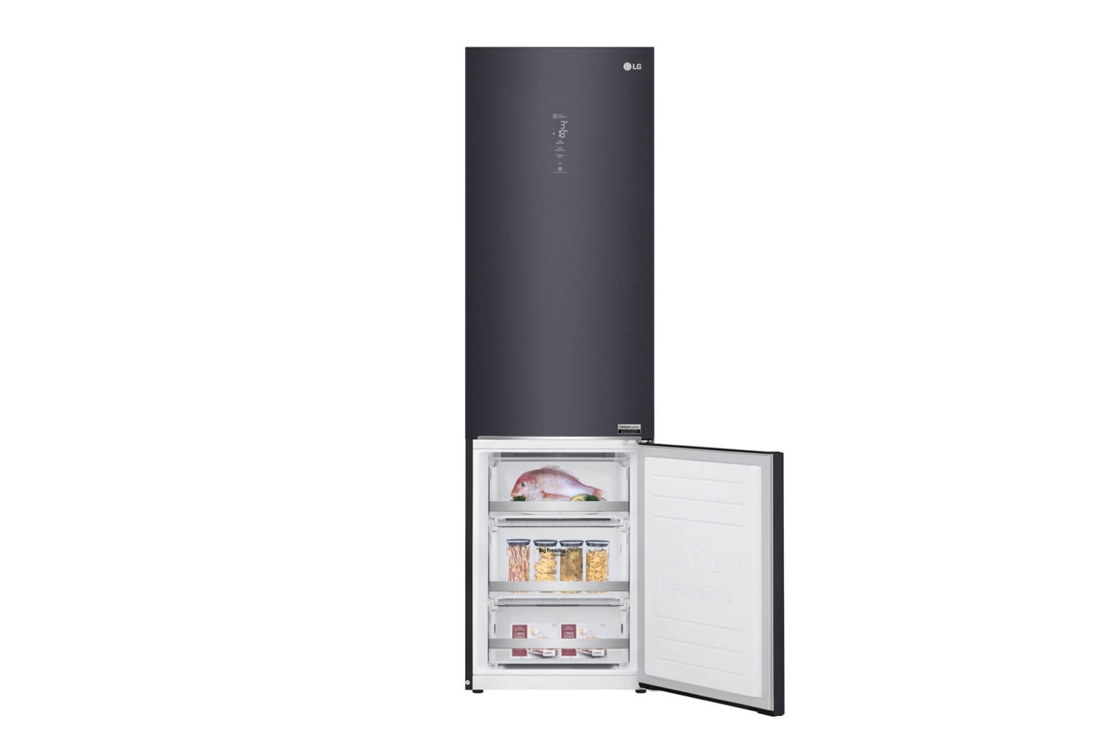 LG 2.03M 384L Kombinerad kyl/frys(Matte Black) - Energiklass D, Door Cooling™ och Smart Diagnosis™ med Wi-Fi, GBB92MCAXP