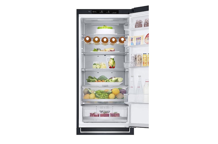 LG 2.03M 384L Kombinerad kyl/frys(Matte Black) - Energiklass A, Door Cooling™ och Smart Diagnosis™ , GBB92MCBAP