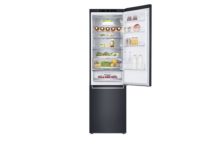 LG 2.03M 384L Kombinerad kyl/frys(Matte Black) - Energiklass A, Door Cooling™ och Smart Diagnosis™ , GBB92MCBAP