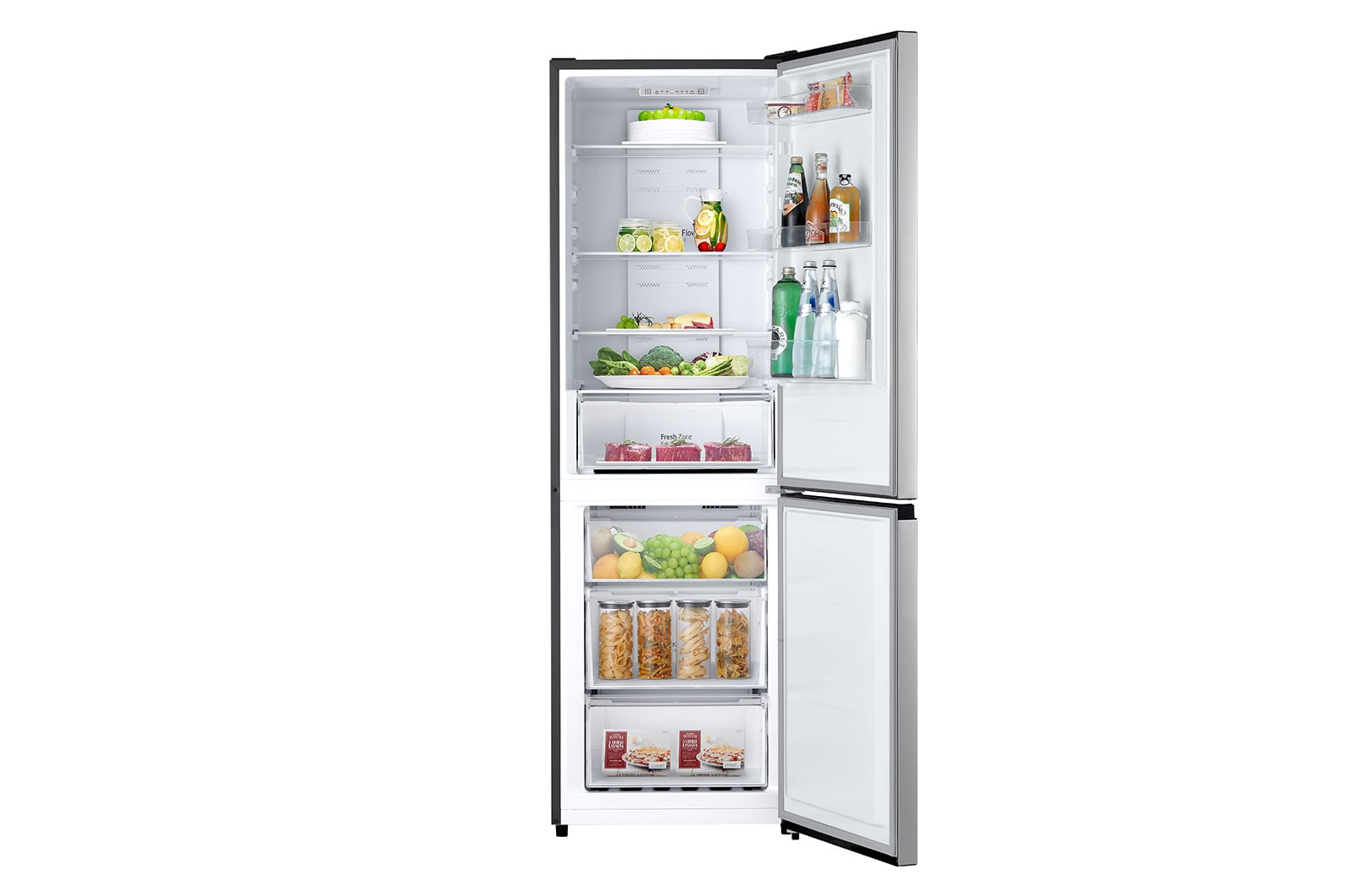 LG 1.86M 304L Kombinerad kyl/frys(Silver) - Energiklass D, Zero Clearance, Total No Frost, GBM21HSADH
