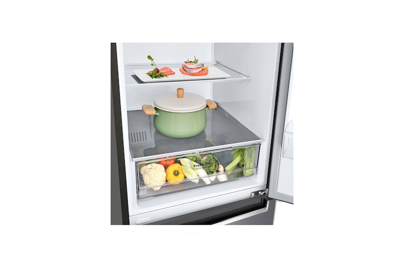 LG 1.86M 341L Kombinerad kyl/frys(Dark Silver) - Energiklass E, Door Cooling™, GBP31DSLZN