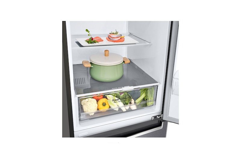 LG GBP61DSPGN 1.86M 341L Kombinerad kyl/frys(Dark Silver) - Energiklass D, Door Cooling™och Smart Diagnosis™, GBP61DSPGN