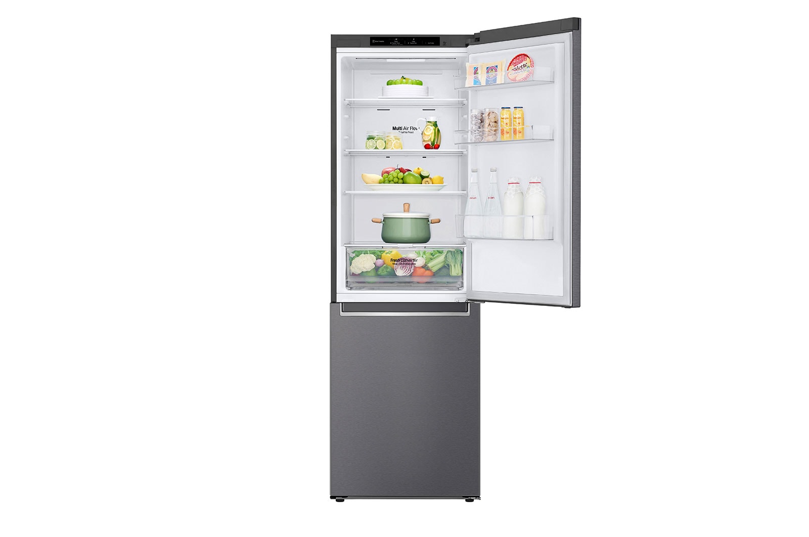 LG GBP61DSPGN 1.86M 341L Kombinerad kyl/frys(Dark Silver) - Energiklass D, Door Cooling™och Smart Diagnosis™, GBP61DSPGN