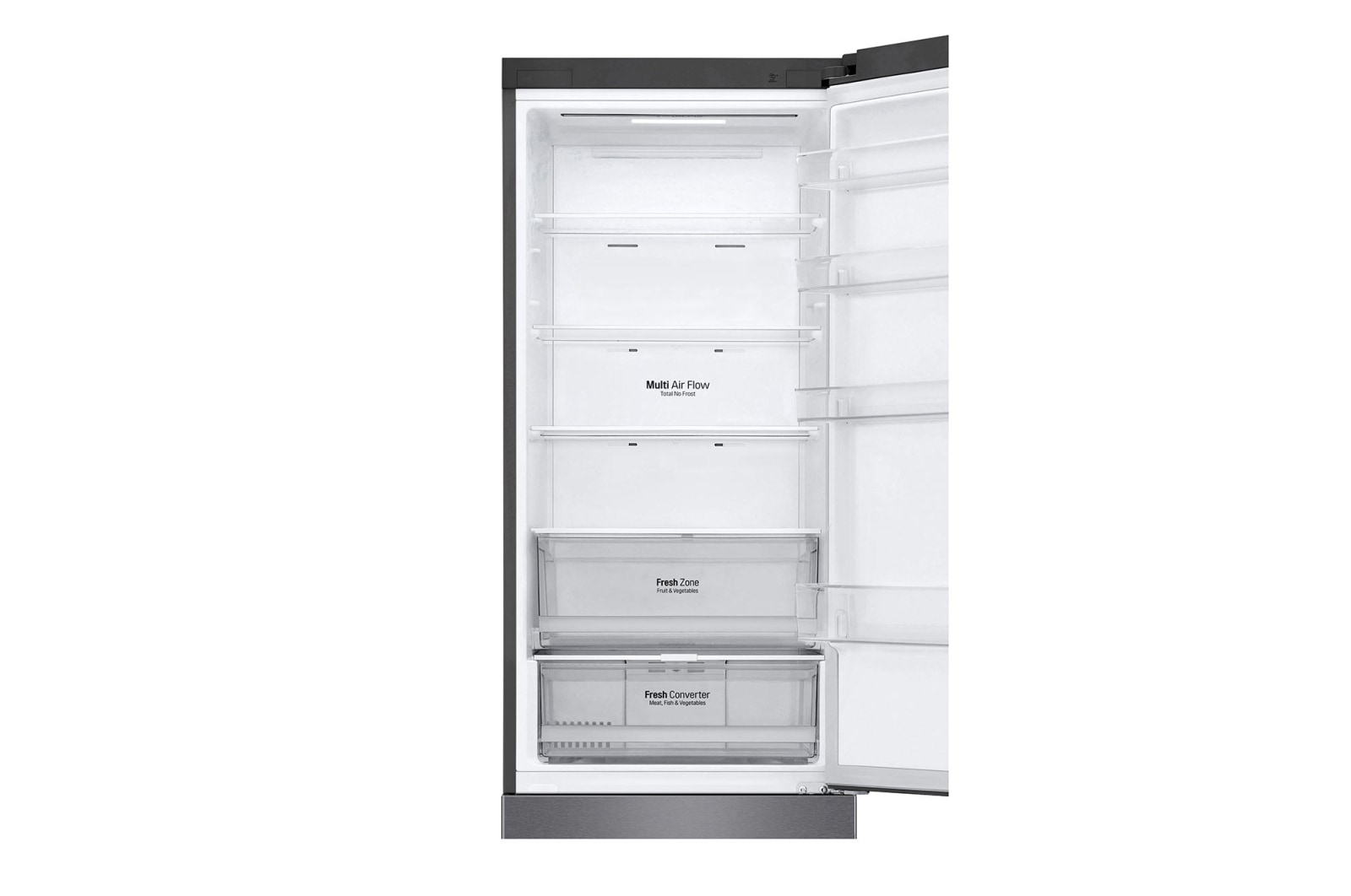 LG 2.03M 384L Kombinerad kyl/frys(Dark Silver) - Energiklass C, Door Cooling™och Smart Diagnosis™ med Wi-Fi, GBP62DSXCC1