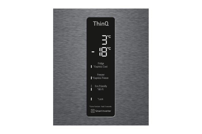 LG 2.03M 384L Kombinerad kyl/frys(Dark Silver) - Energiklass C, Door Cooling™och Smart Diagnosis™ med Wi-Fi, GBP62DSXCC1