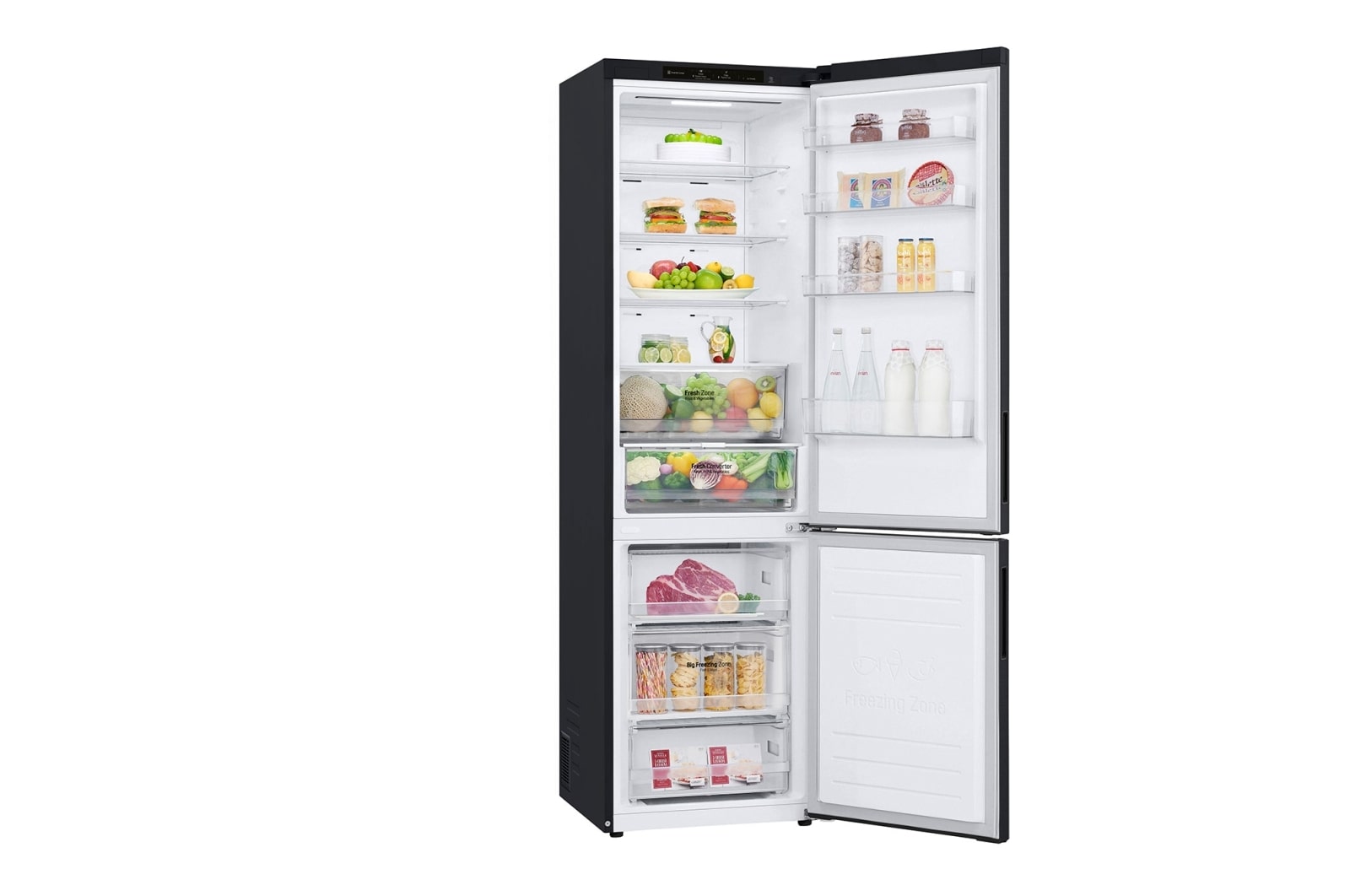 LG 2.03M 384L Kombinerad kyl/frys(Matte Black) - Energiklass A, GBP62MCNAC