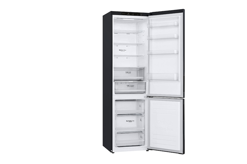 LG 2.03M 384L Kombinerad kyl/frys(Matte Black Stainless Steel) - Energiklass B, Nature Fresh, Door Cooling+™ och Smart Diagnosis™, GBP62MCNBC