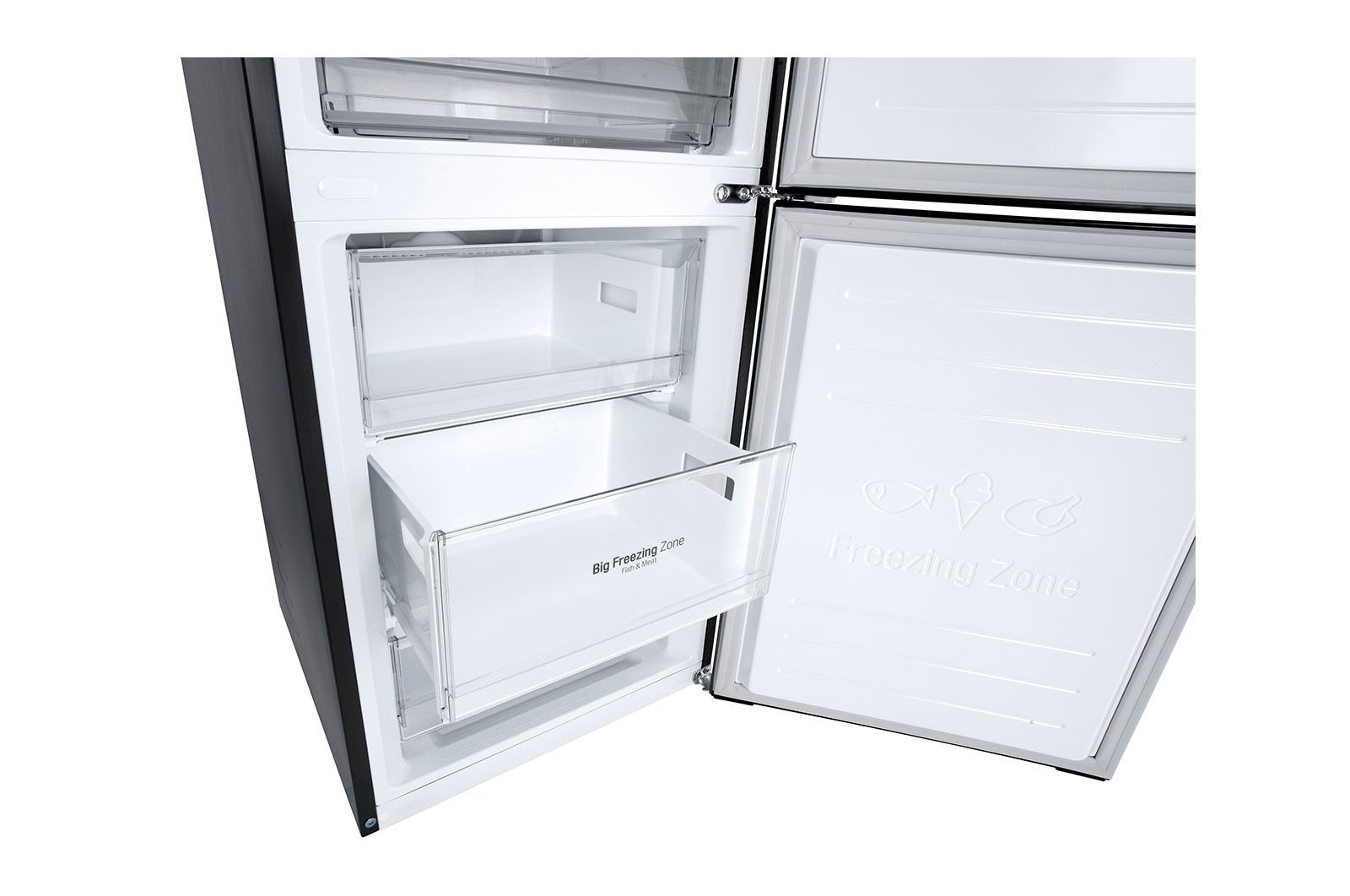 LG 2.03M 384L Kombinerad kyl/frys(Matte Black Stainless Steel) - Energiklass B, Nature Fresh, Door Cooling+™ och Smart Diagnosis™, GBP62MCNBC