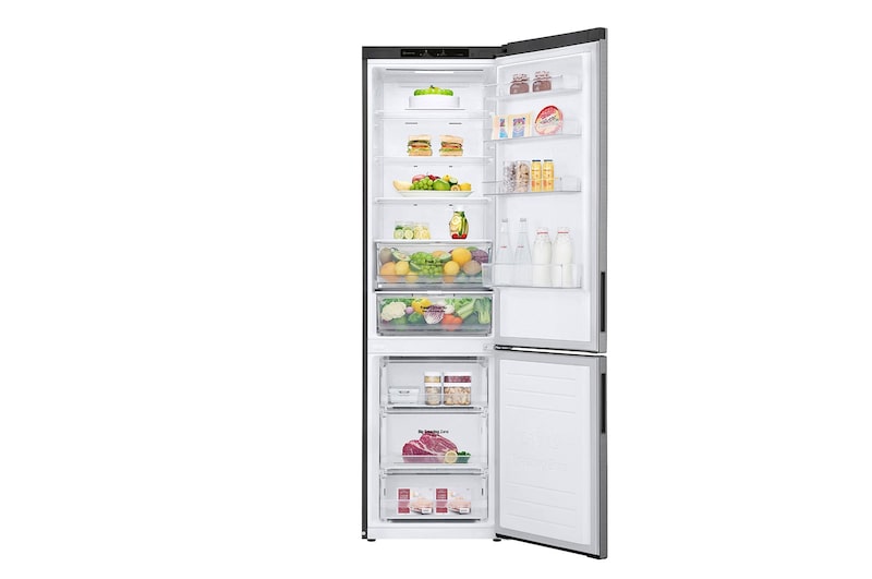 LG 2.03M 384L Kombinerad kyl/frys(Shiny Steel) - Energiklass B, Nature Fresh, Door Cooling+™ och Smart Diagnosis™, GBP62PZNBC