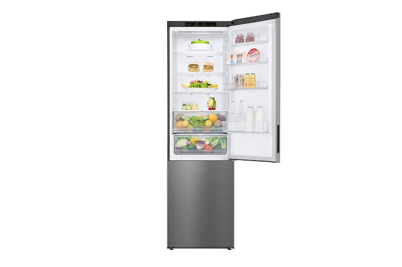 LG 2.03M 384L Kombinerad kyl/frys(Shiny Steel) - Energiklass B, Nature Fresh, Door Cooling+™ och Smart Diagnosis™, GBP62PZNBC