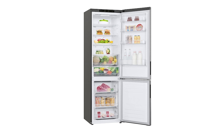 LG 2.03M 384L Kombinerad kyl/frys(Shiny Steel) - Energiklass B, Nature Fresh, Door Cooling+™ och Smart Diagnosis™, GBP62PZNBC