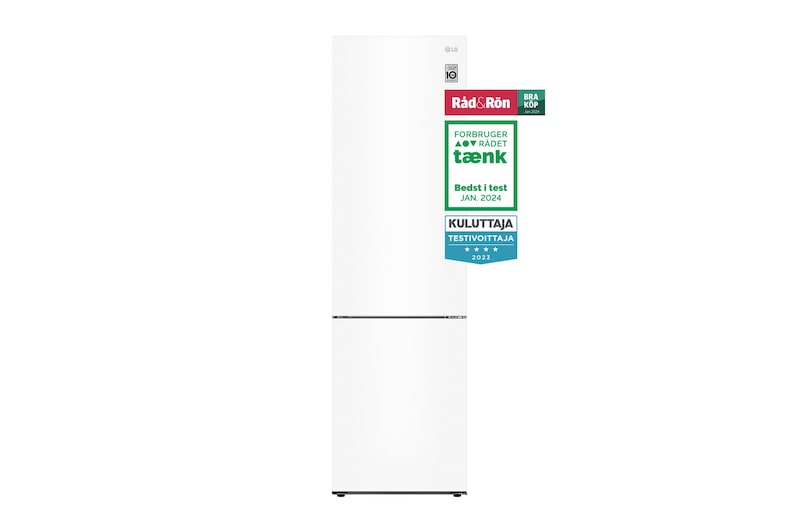 Vy framifrån av 2.03M 384L Kombinerad kyl/frys(White) - Energiklass A GBP62SWNAC