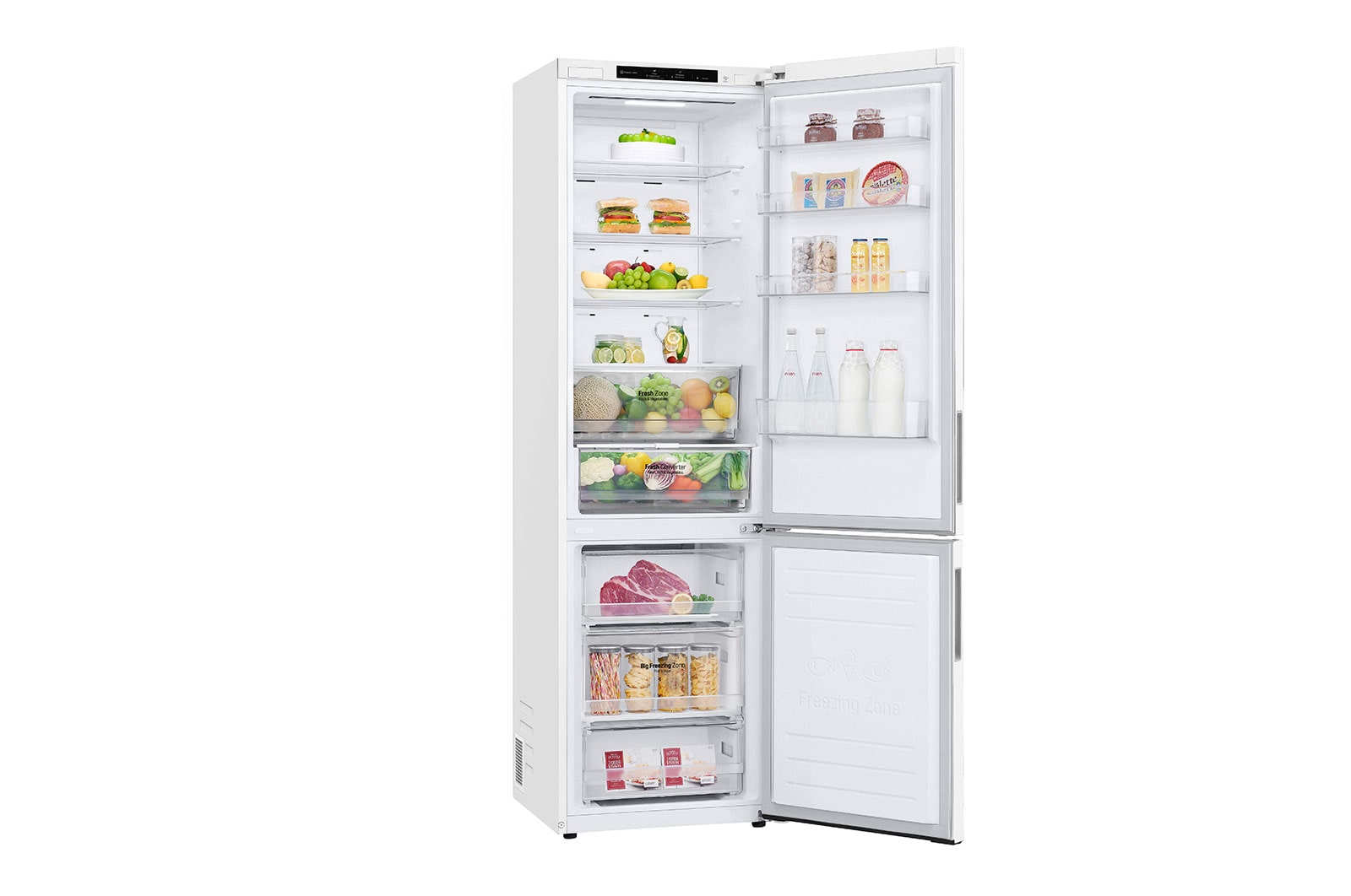 LG 2.03M 384L Kombinerad kyl/frys(White) - Energiklass A, GBP62SWNAC