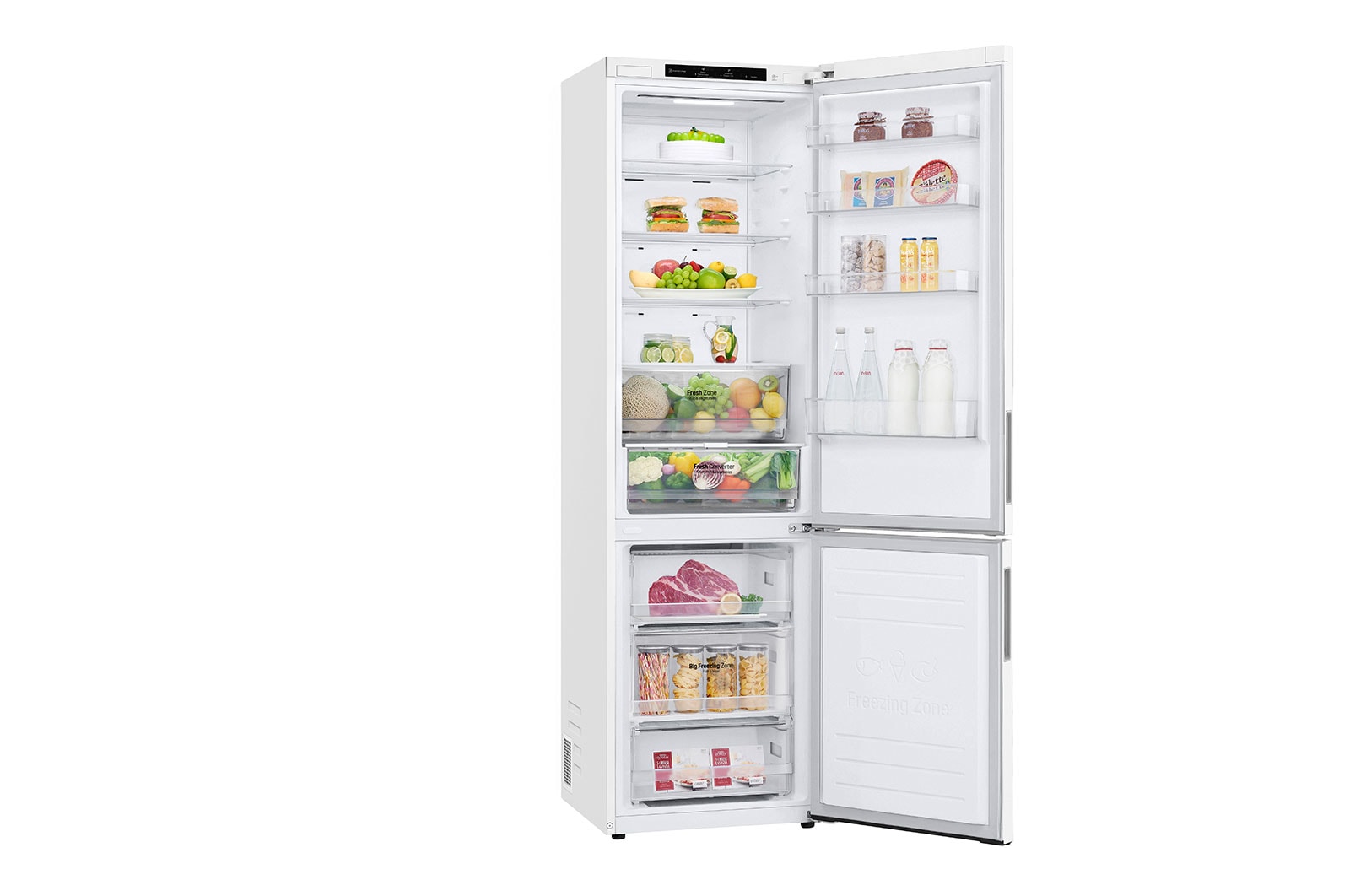 LG GBP62SWNGN 2.03M 384L Kombinerad kyl/frys(Vit) - EnergiklassD, Door Cooling™och Smart Diagnosis™, GBP62SWNGN