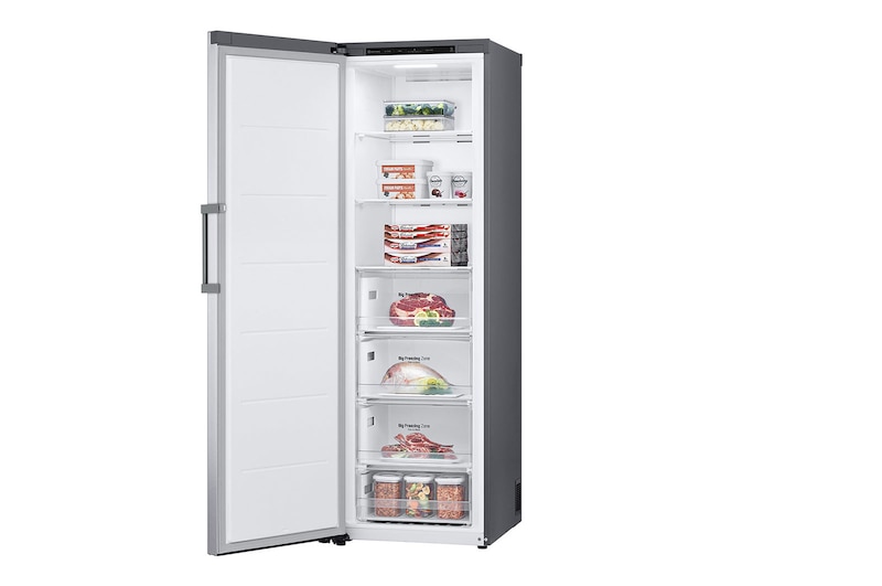 LG Fristående kyl (386L) och frys (324L)-paket (Shiny Steel), Energiklass E, GF41GL51PZ