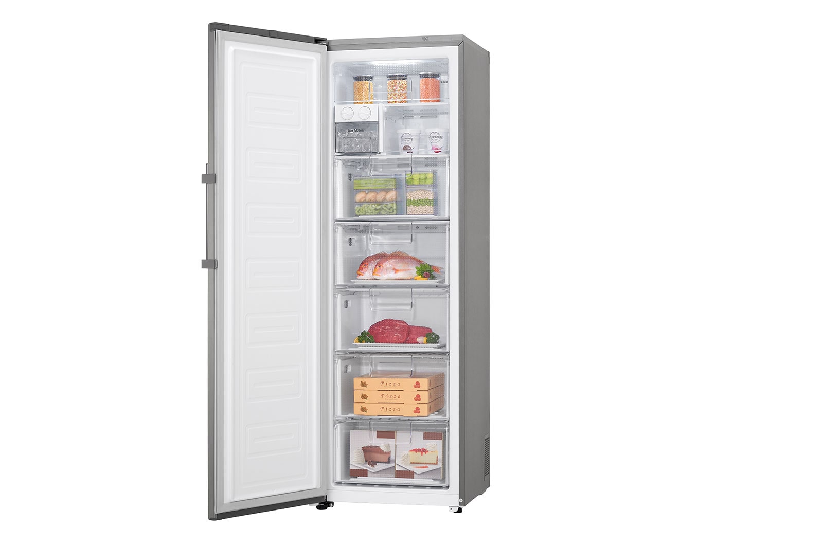 LG 323L Fristående frys (Shiny Steel) - Energiklass F, Total No Frost och Smart Diagnosis™ med Wi-Fi, GF5237PZJZ1