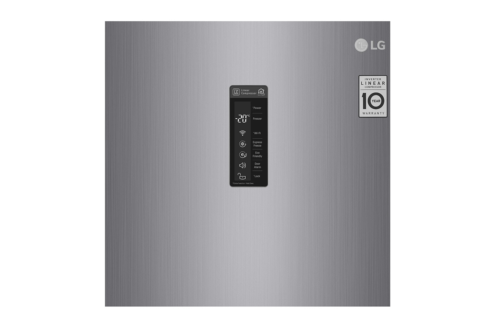 LG 323L Fristående frys (Shiny Steel) - Energiklass F, Total No Frost och Smart Diagnosis™ med Wi-Fi, GF5237PZJZ1