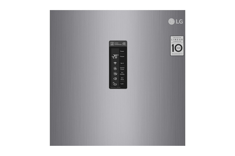 LG 323L Fristående frys (Shiny Steel) - Energiklass F, Total No Frost och Smart Diagnosis™ med Wi-Fi, GF5237PZJZ1