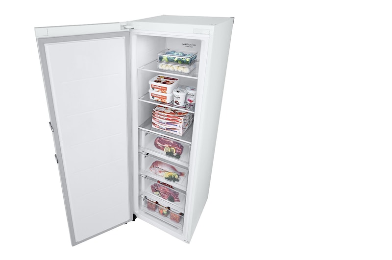 LG 324L Fristående frys (Vit) - Energiklass E, Total No Frost, Express Freeze, Smart Diagnosis™ med Wi-Fi, GFE41SWGSZ
