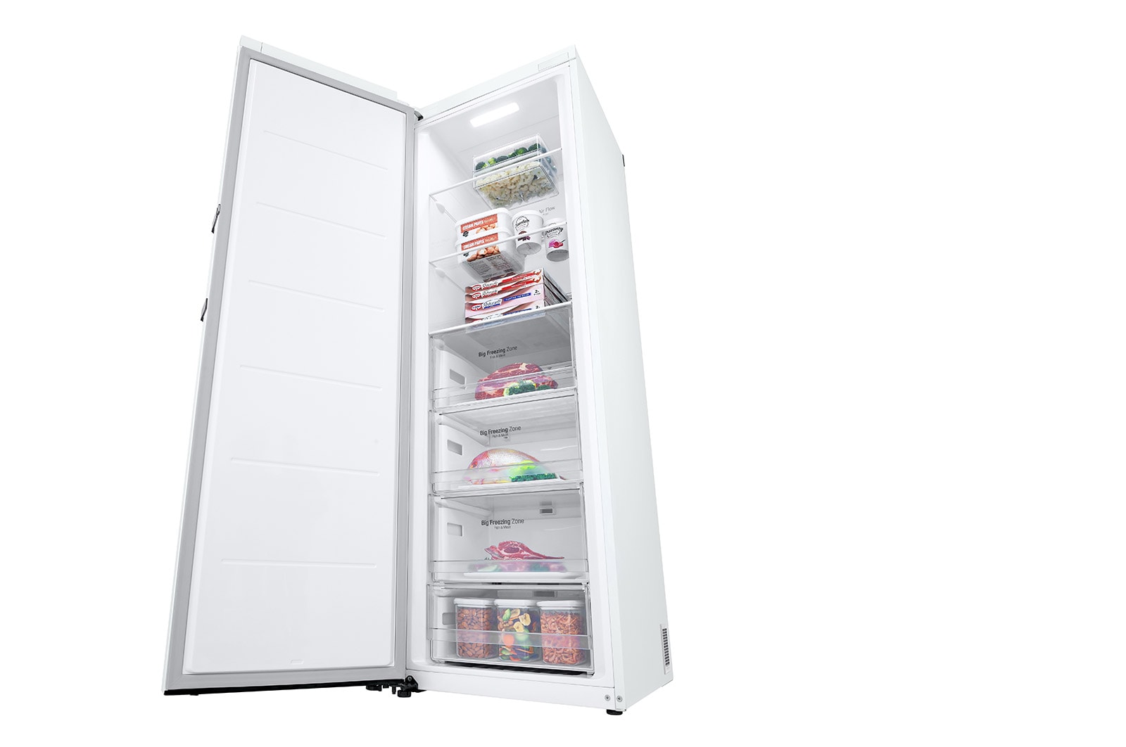 LG 324L Fristående frys (Vit) - Energiklass E, Total No Frost, Express Freeze, Smart Diagnosis™ med Wi-Fi, GFE41SWGSZ