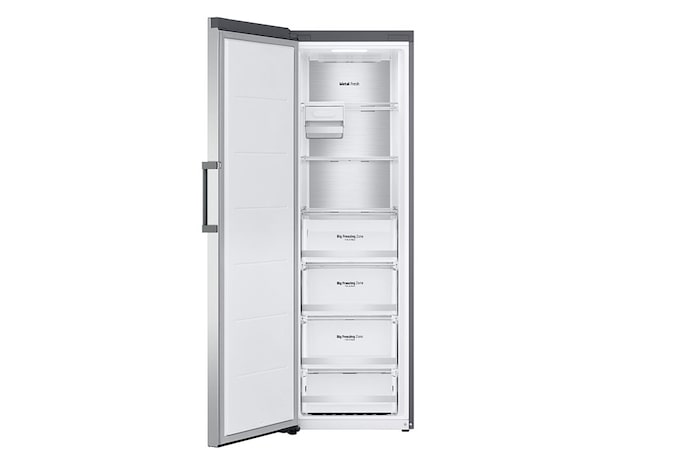 LG 324L Fristående frys (Shiny Steel) - Energiklass E, Total No Frost, Express Freeze, Smart Diagnosis™ med Wi-Fi, GFE61PZCSZ