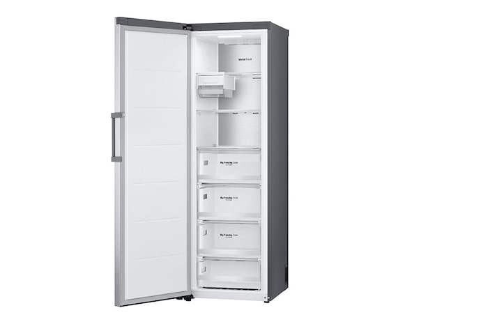 LG 324L Fristående frys (Shiny Steel) - Energiklass E, Total No Frost, Express Freeze, Smart Diagnosis™ med Wi-Fi, GFE61PZCSZ