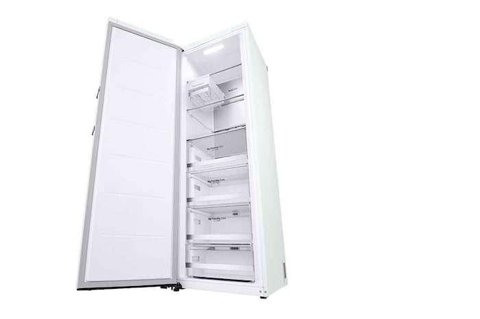 LG 324L Fristående frys (Vit) - Energiklass E, Total No Frost, Express Freeze, Smart Diagnosis™ med Wi-Fi, GFE61SWCSZ