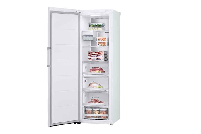 LG 324L Fristående frys (Vit) - Energiklass E, Total No Frost, Express Freeze, Smart Diagnosis™ med Wi-Fi, GFE61SWCSZ