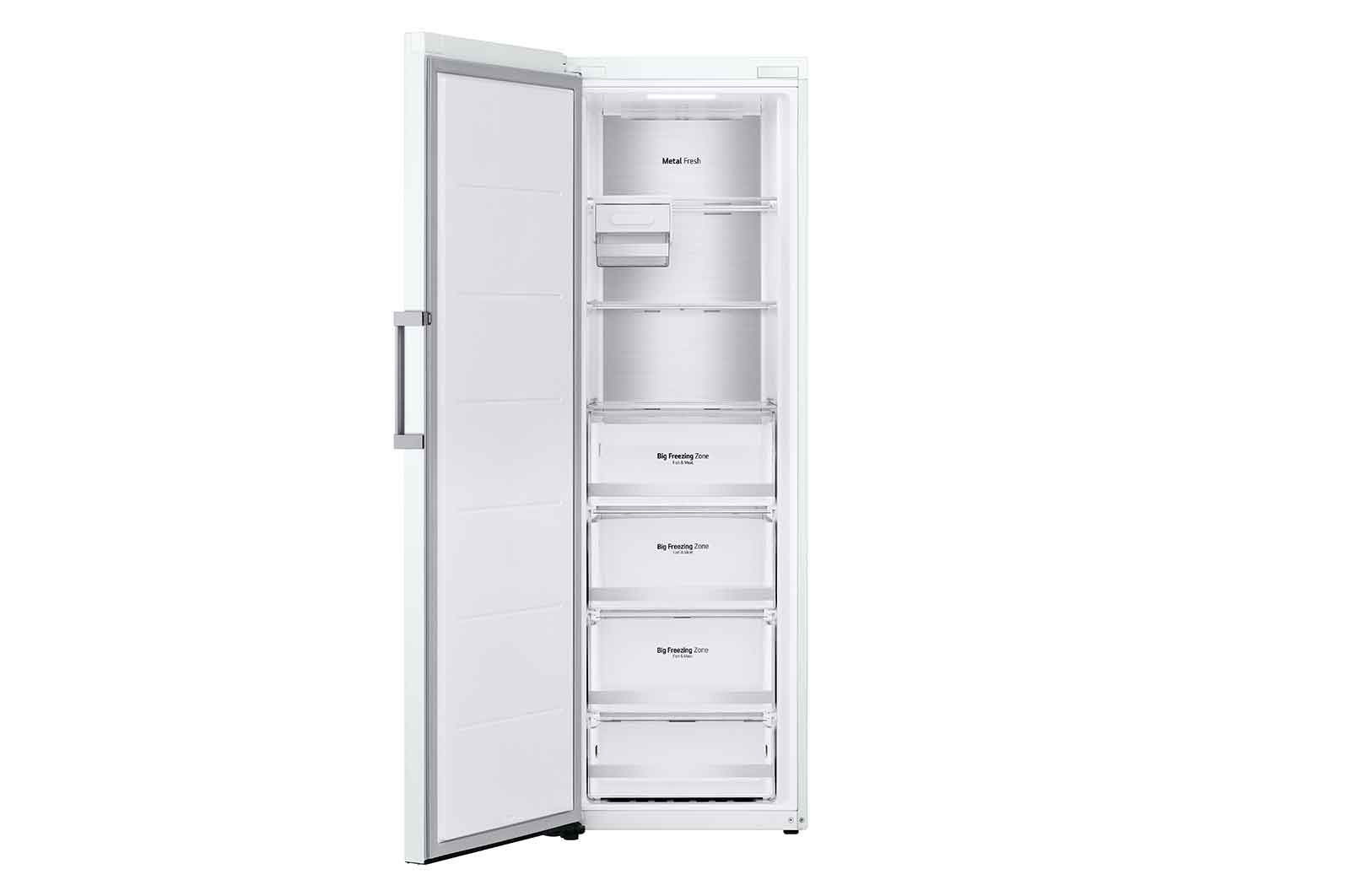 LG 324L Fristående frys (Vit) - Energiklass E, Total No Frost, Express Freeze, Smart Diagnosis™ med Wi-Fi, GFE61SWCSZ